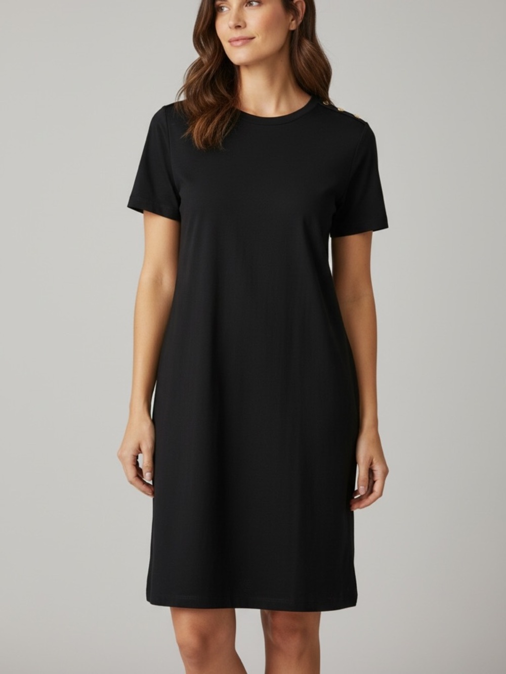 Saint + Sofia Easy Organic Cotton T-Shirt Midi Dress Blue Navy Size 6